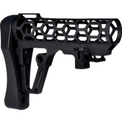 DB TAC Skeletonized 223/5.56/308 Buttstock for 6 Position Mil Spec Tubes, Black Anodized Aluminum. With Pad
