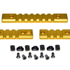 DB TAC 3 Piece Picatinny Rail Section Kit For M-LOK Style Slots, Gold Color