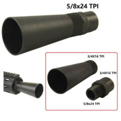DB TAC All Steel DP28 Style Sound Forward Sleeve 3/4''x16 TPI Thread Muzzle Brake With 5/8''x24 TPI Thread Converter For .308/.338/300BLK
