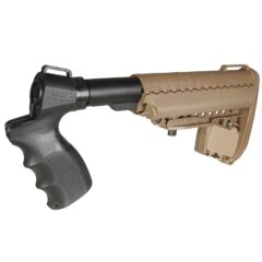 DB TAC Polymer Tan Stock Fits For Mossberg Mossberg 500 / 535 / 590 / 835 Maverick 88 12 Gauge and 20 Gauge Pump ONLY Accessory Kit Pistol Grip Shotgun