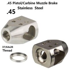 DB TAC Stainless Steel Compact Mini Tanker Muzzle Brake .578-28 (37/64x28) TPI Thread For .45 Caliber