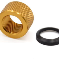 DB TAC 5/8x24 TPI Thread Barrel Thread Protector, Aluminum Dark Gold Color