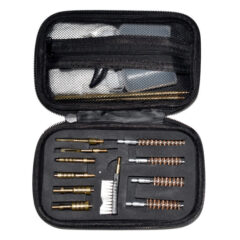 DB TAC Universal Handgun Cleaning Kit .22/.357/.38/9mm/.45 Caliber Pistol, Bronze Bore Brush and Brass Jag Adapter