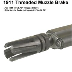 DB TAC Muzzle Brake Compensator For 1911 .45 ACP, For 5.5 inch/5.75 inch Threaded Barrel 37/64x28(.578-28)TPI Thread ,Black