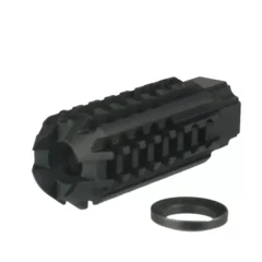 DB TAC Black Aluminum Skeleton Muzzle Brake Compensator 1/2”x28 TPI Thread For 9mm Caliber