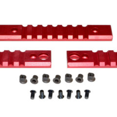 DB TAC 3 Pcs Rail Keymod Picatinny/Weaver Accessory Rail Combo, Red Anodized