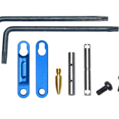 DB TAC Dark Blue Color AR Precision Non Rotating Trigger and Hammer Pin and Plate Kit, with Anti Walk Pin and Retainer Plates ,Made In USA