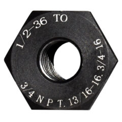 DB TAC 1/2x36 RH Thread Adapter to 3/4 NPT | 13/16x16 | 3/4x16 Multi Thread Converter Steel Black