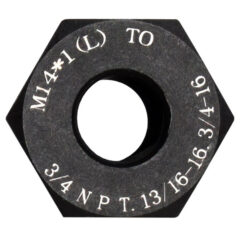 DB TAC M14x1 LH Thread Adapter to 3/4 NPT | 13/16x16 | 3/4x16 Multi Thread Converter Steel Black