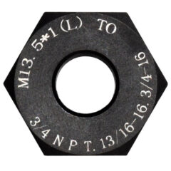 DB TAC M13.5x1 LH Thread Adapter to 3/4 NPT | 13/16x16 | 3/4x16 Multi Thread Converter Steel Black