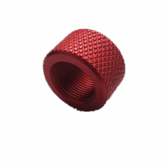 DB TAC 5/8x24 TPI Thread Bull Barrel Thread Protector, Aluminum Red Color