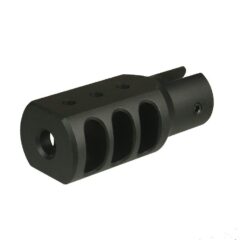 DB TAC Tanker Style Muzzle Brake Triangular Baffles Aluminum Black Color For .22LR Ruger 1022