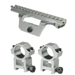 DB TAC Silver Color Low Profile Mount Aluminum, For M14A1 Model .308 Come With 1 inch Rings