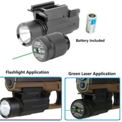 DB TAC Tactical Flashlight and Green Laser Head – Picatinny Rail Mount